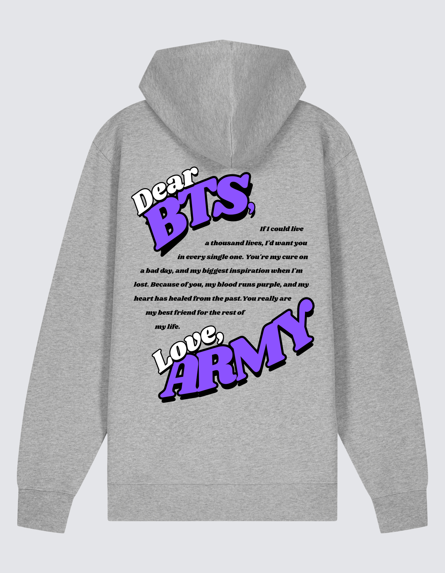 BTS 'Dear BTS' Zip-thru Hoodie Sweatshirt