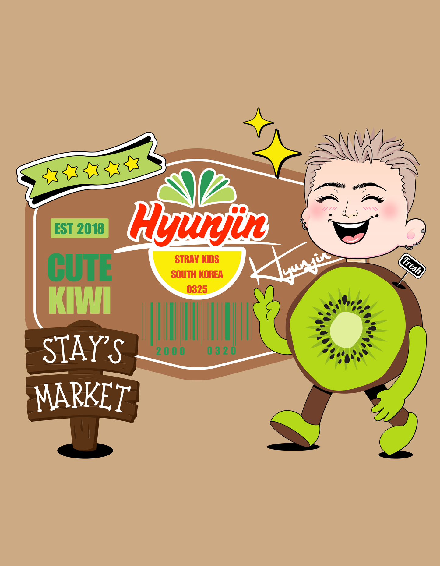 Hyunjin Kiwi Fruit Tee