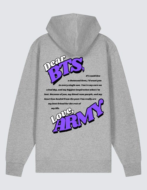 BTS 'Dear BTS' Zip-thru Hoodie Sweatshirt