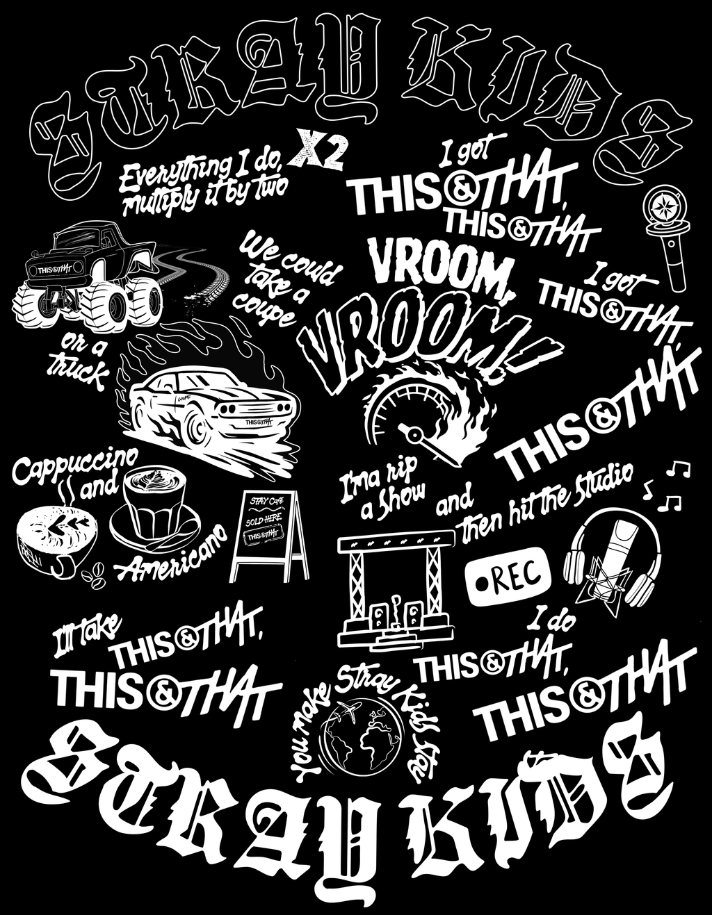 Stray Kids THIS & THAT Doodle Pullover Hoodie