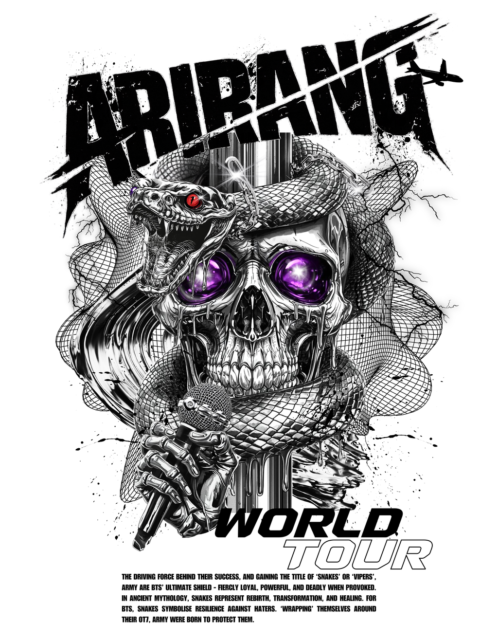 BTS Arirang World Tour Like Animals X OT7 Born To Protect Tee