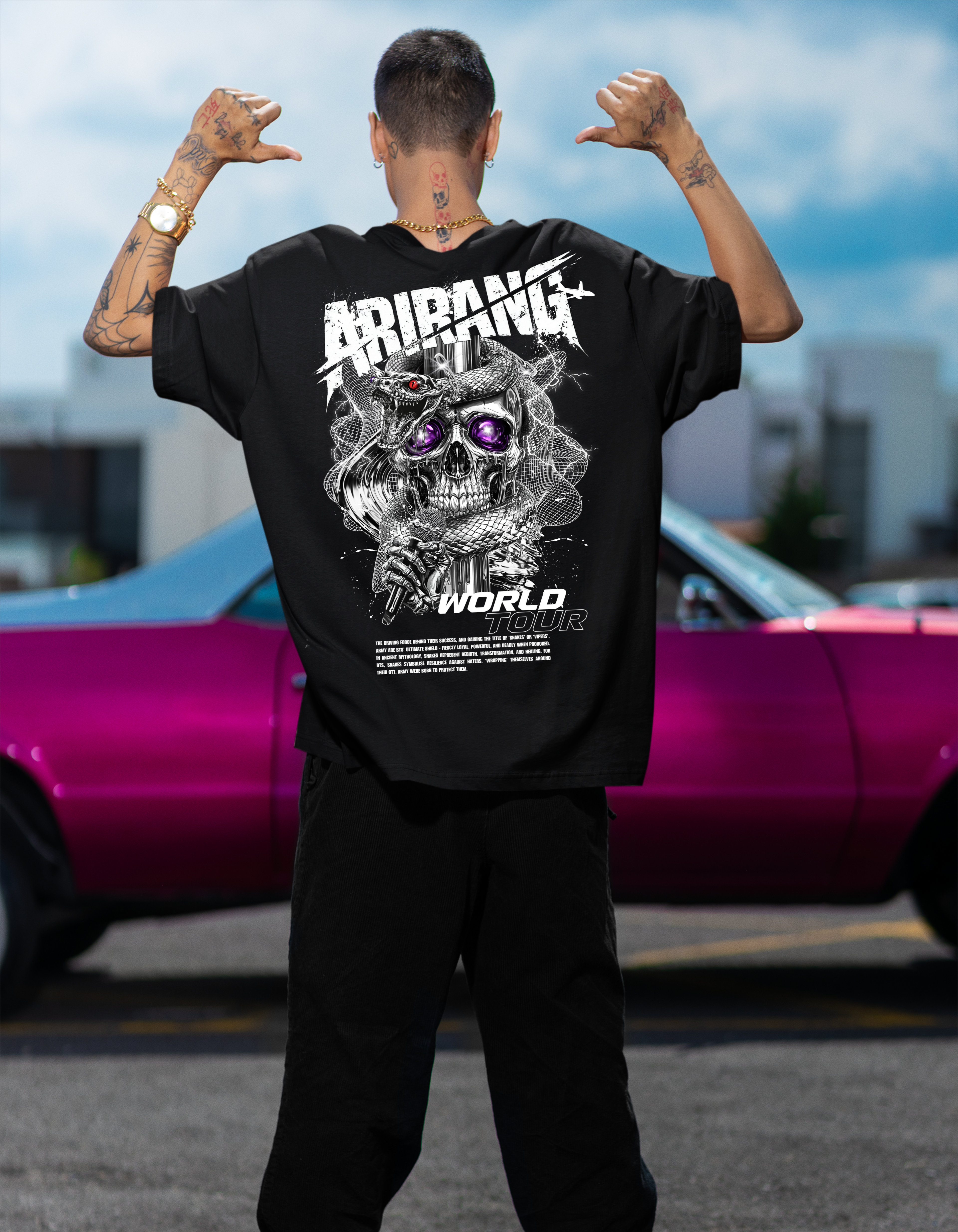 BTS Arirang World Tour Like Animals X OT7 Born To Protect Tee